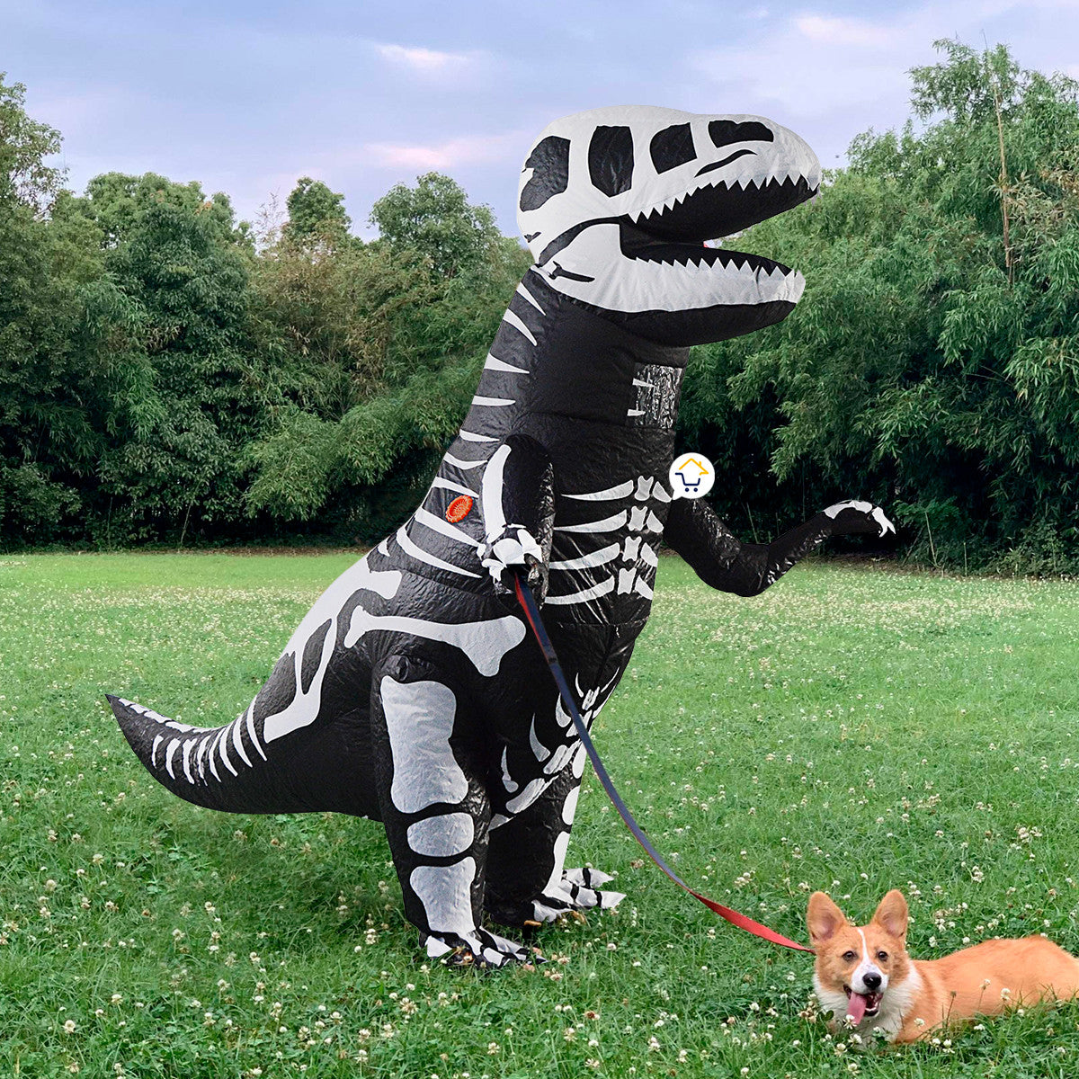 ADULTO - Disfraz Inflable Dinosaurio Esqueleto