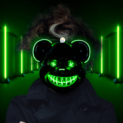 Máscara neon oso asesino disfraz