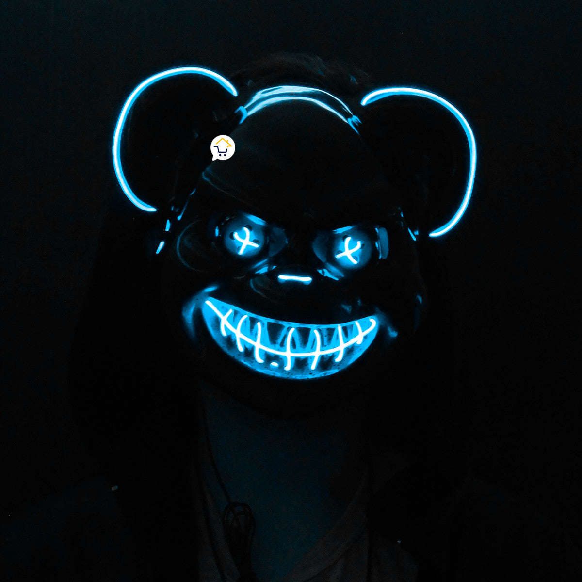 Máscara neon oso asesino disfraz