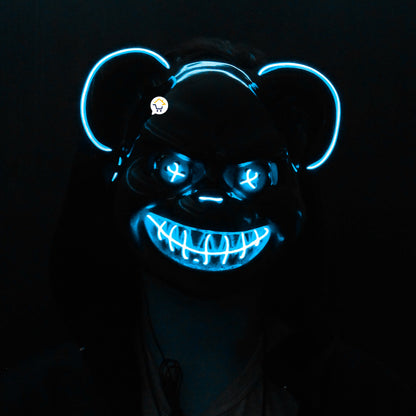 Máscara neon oso asesino disfraz
