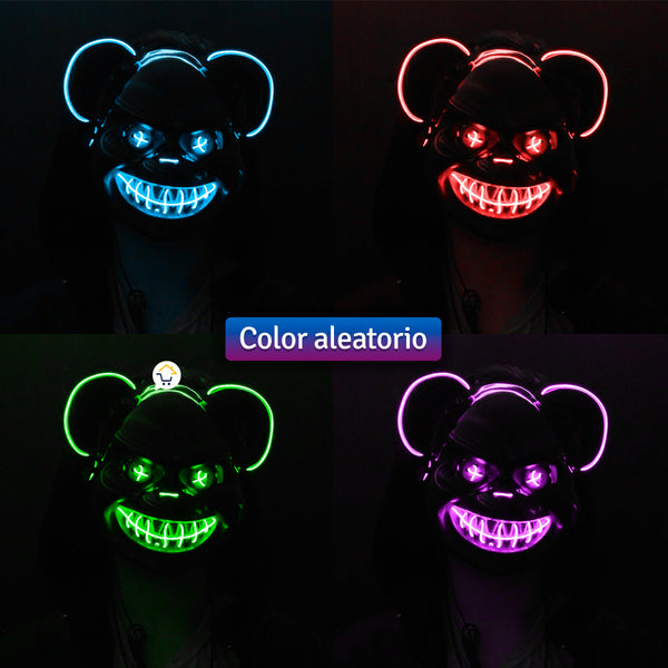 Máscara neon oso asesino disfraz