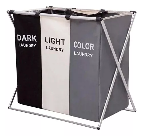 Cesto triple plegable para ropa sucia