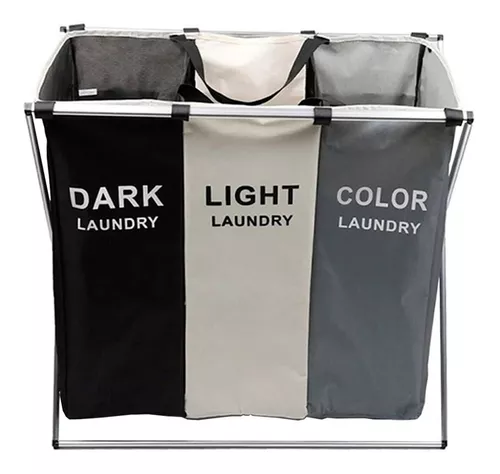 Cesto triple plegable para ropa sucia