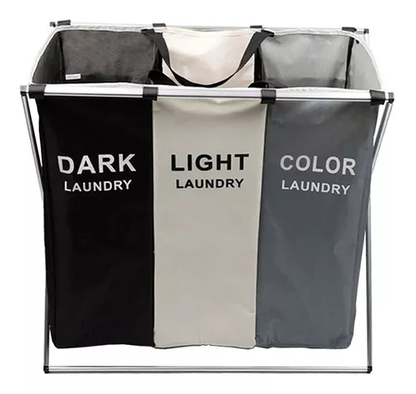 Cesto triple plegable para ropa sucia