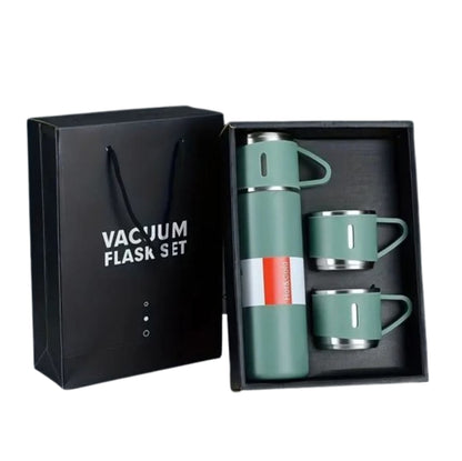 Set de Termo en acero inoxidable + 3 tazas