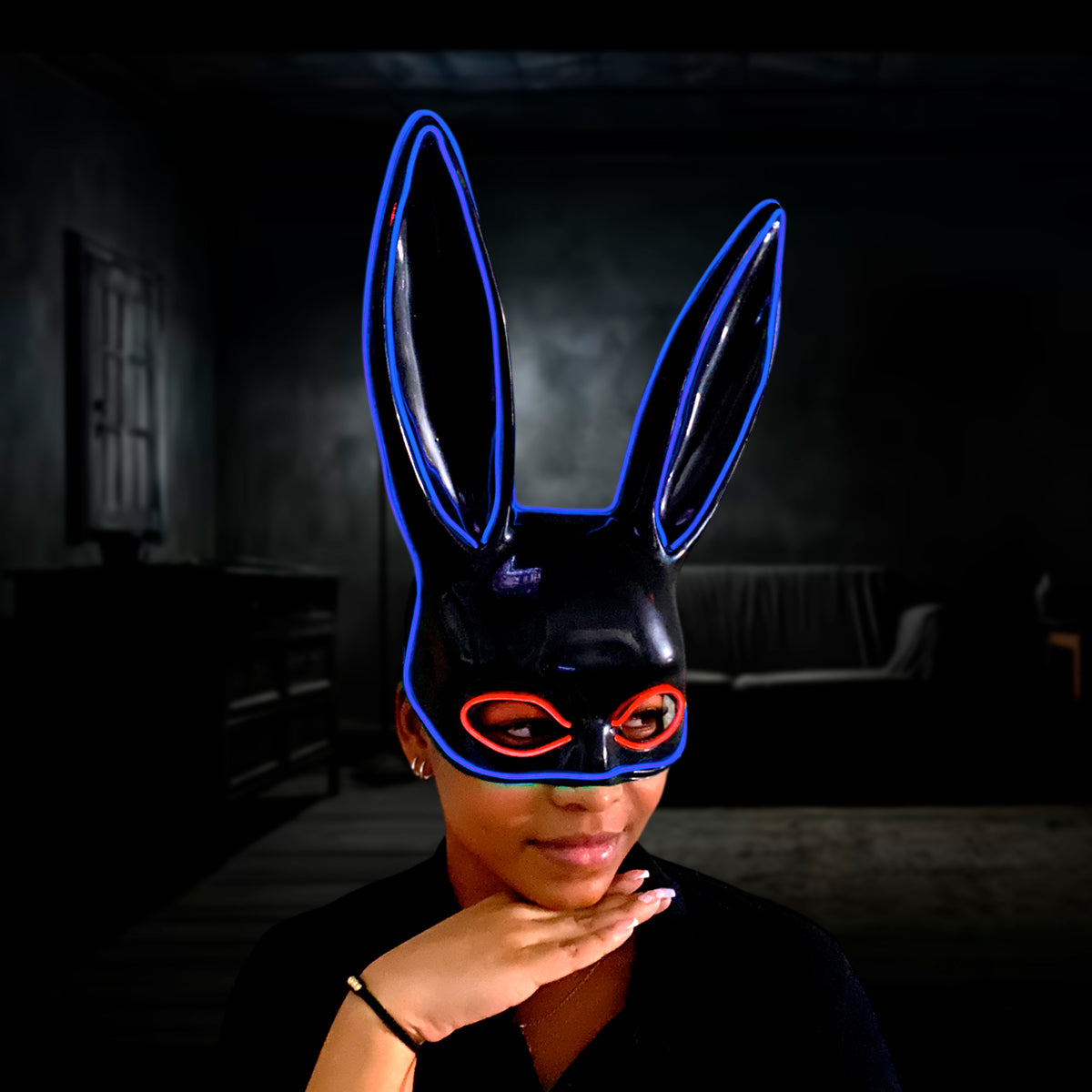 Mascara LED Conejo Media Cara