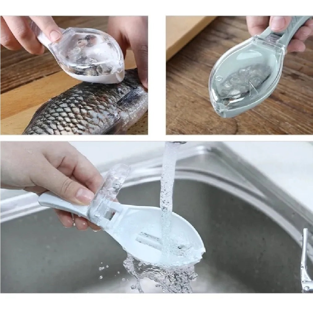 Quita Escamas Ergonómico Antisalpicaduras