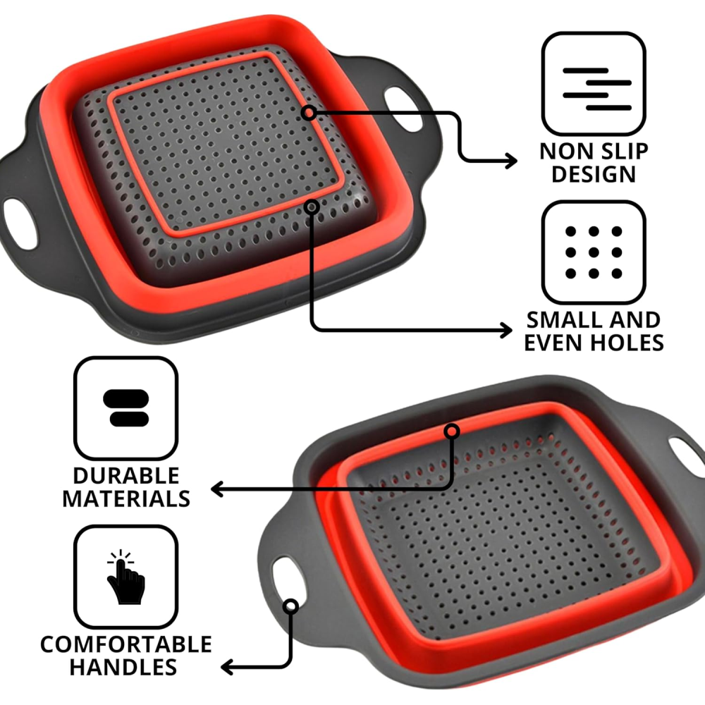 Set de 2 Coladores Plegables de Silicona