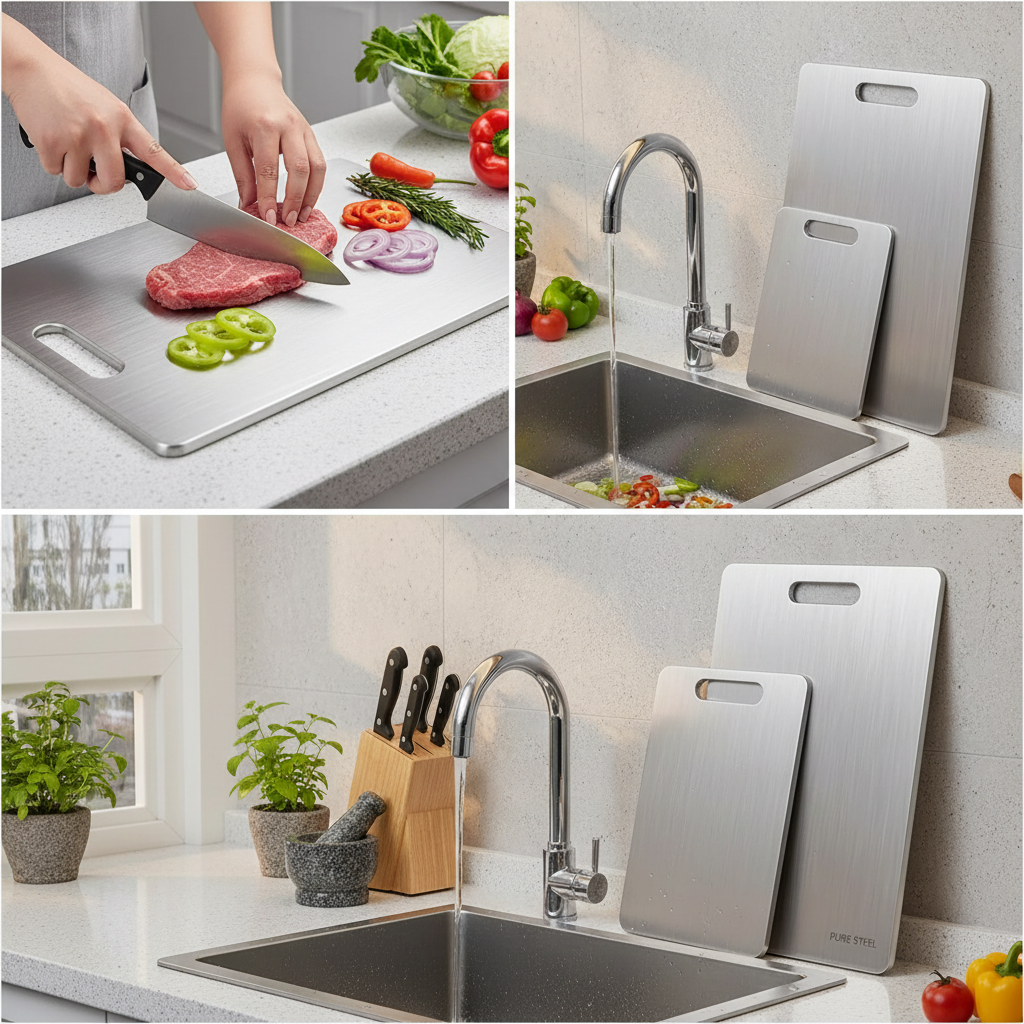 Tabla de corte en acero inoxidable grado alimenticio